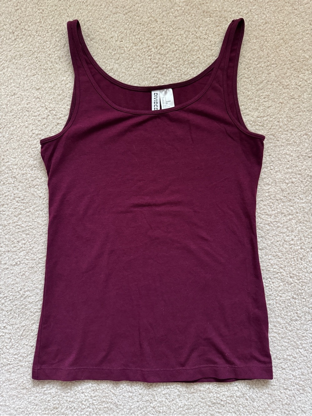 H&M Divided Burgundy Basic Tank Top Women's Small